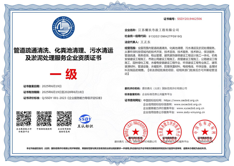 赛虹桥企业资质证书